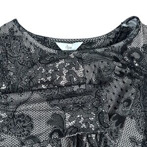 Ripe Maternity Black Lace Print Ruched Side Bodycon Midi Dress 3/4‎ Sleeve